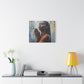 Naturally Peaceful Afrocentric Black Woman Art Canvas Wall Print