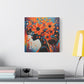 Flowery Thoughts Black Woman Art Canvas Wall Print