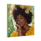 At Peace In The Garden Afrocentric Black Woman Art Canvas Wall Print