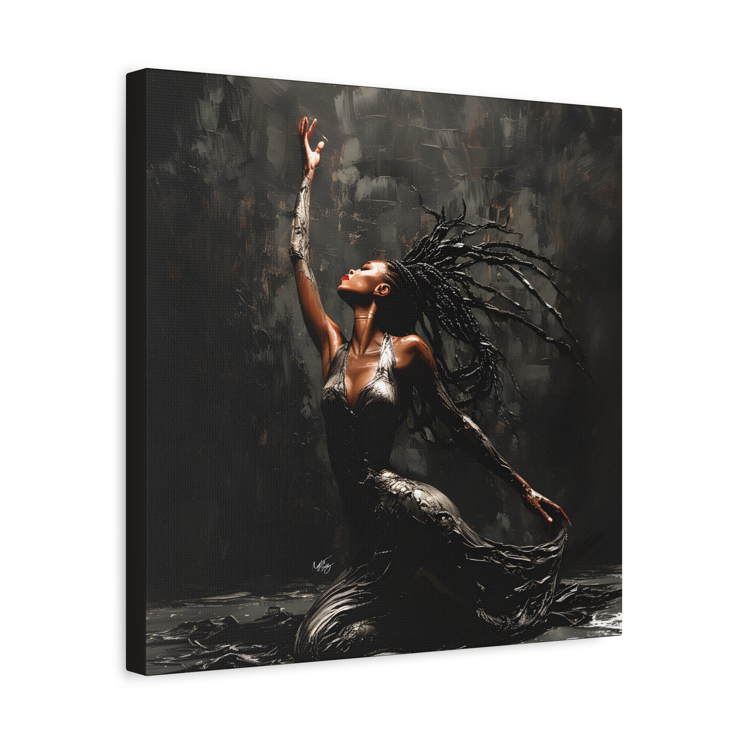 Dance In The Dark Afrocentric Black Woman Art Canvas Wall Print