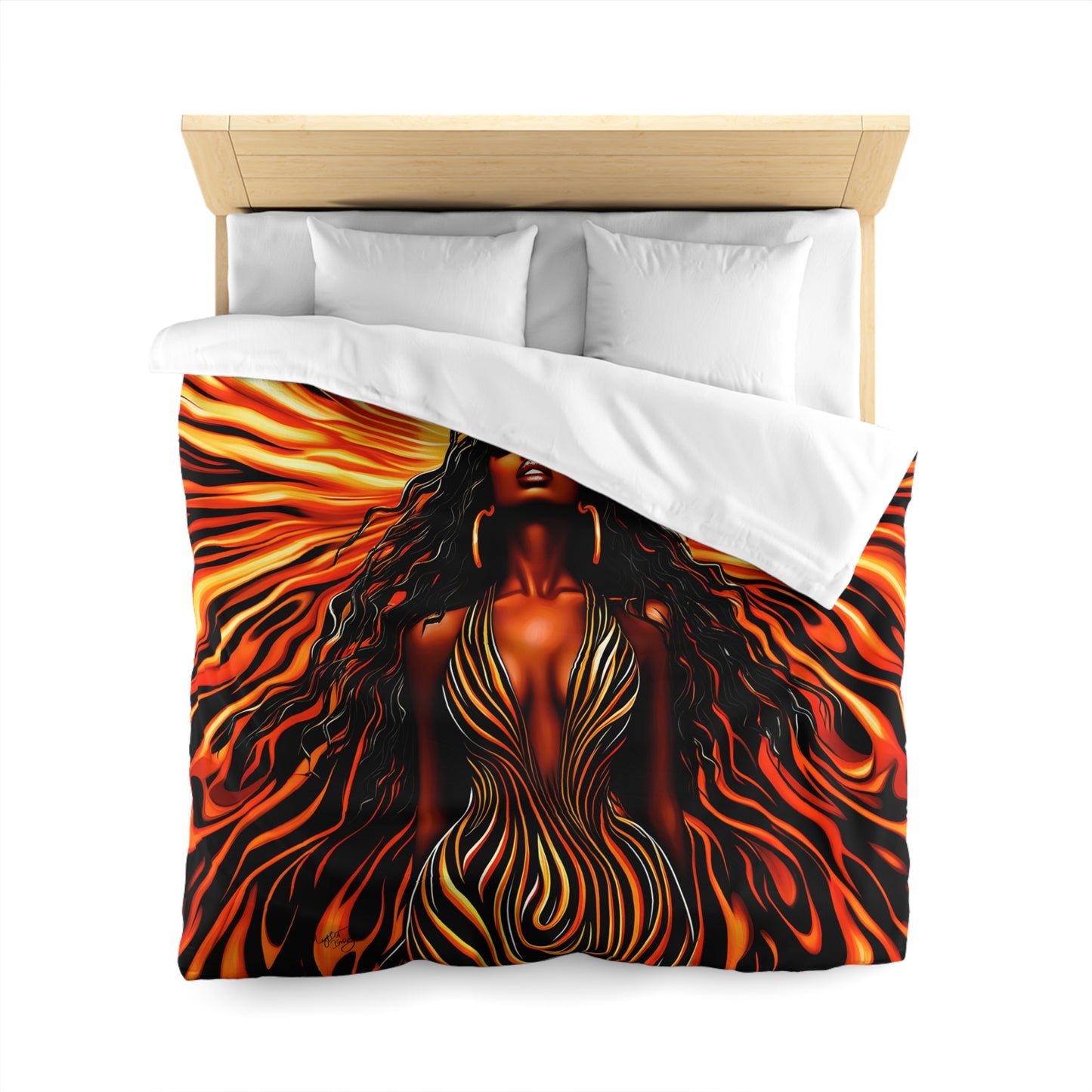 Beautiful Sunrising Black Woman Abstract Art Microfiber Duvet Cover