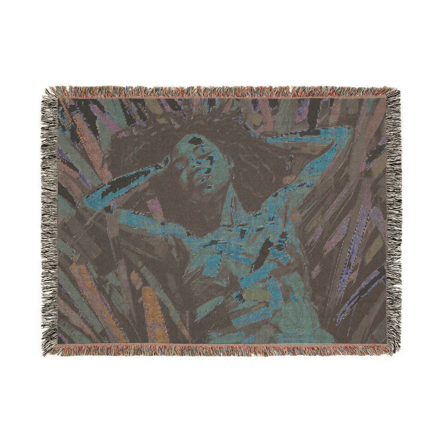 Be At Peace Abstract Black Woman Afrocentric Art Woven Throw Blanket - Xtreme Shopper