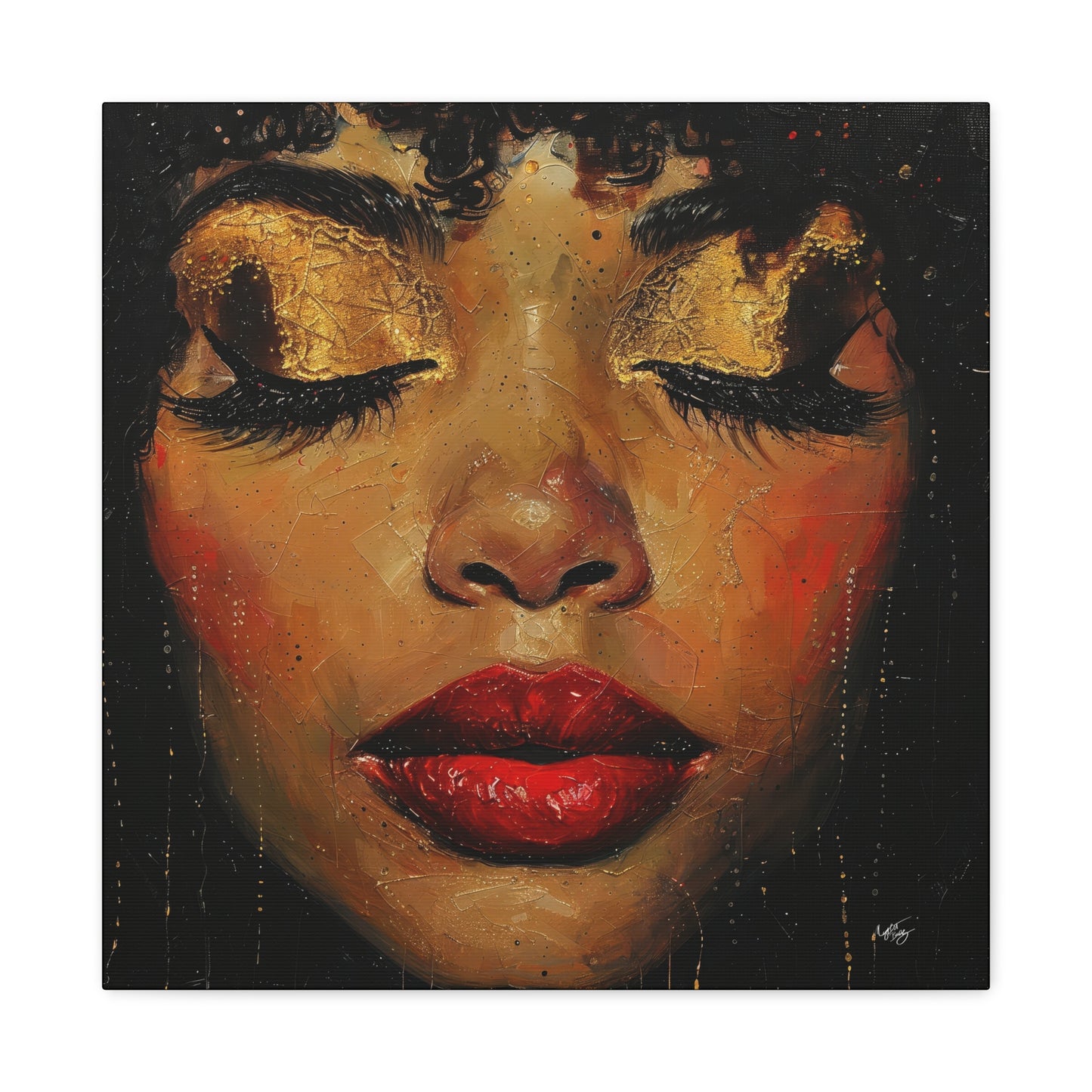 Just Meditate On It Black Woman Art Canvas Wall Print