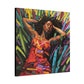 Be At Peace Black Woman Abstract Art Canvas Wall Print