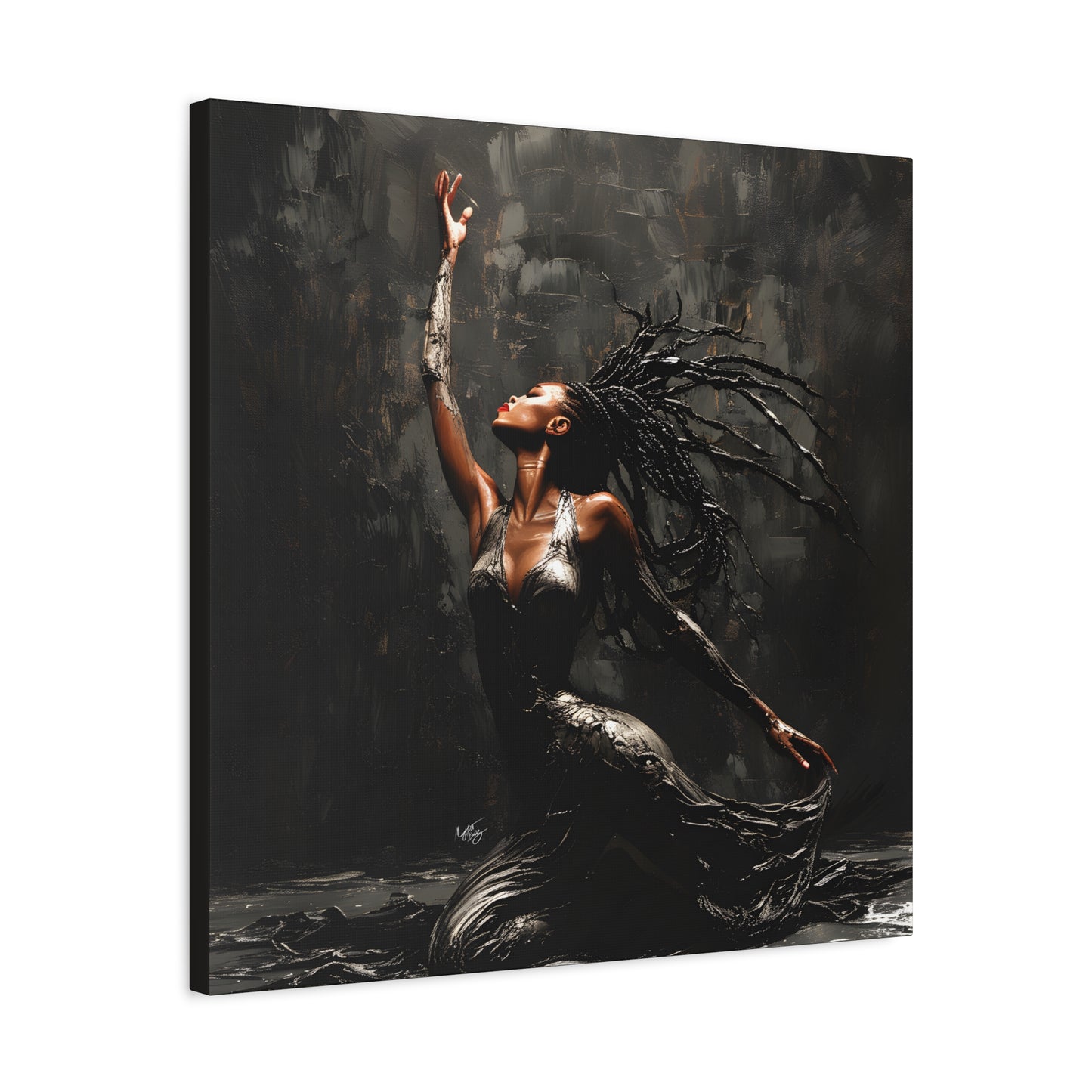 Dance In The Dark Afrocentric Black Woman Art Canvas Wall Print