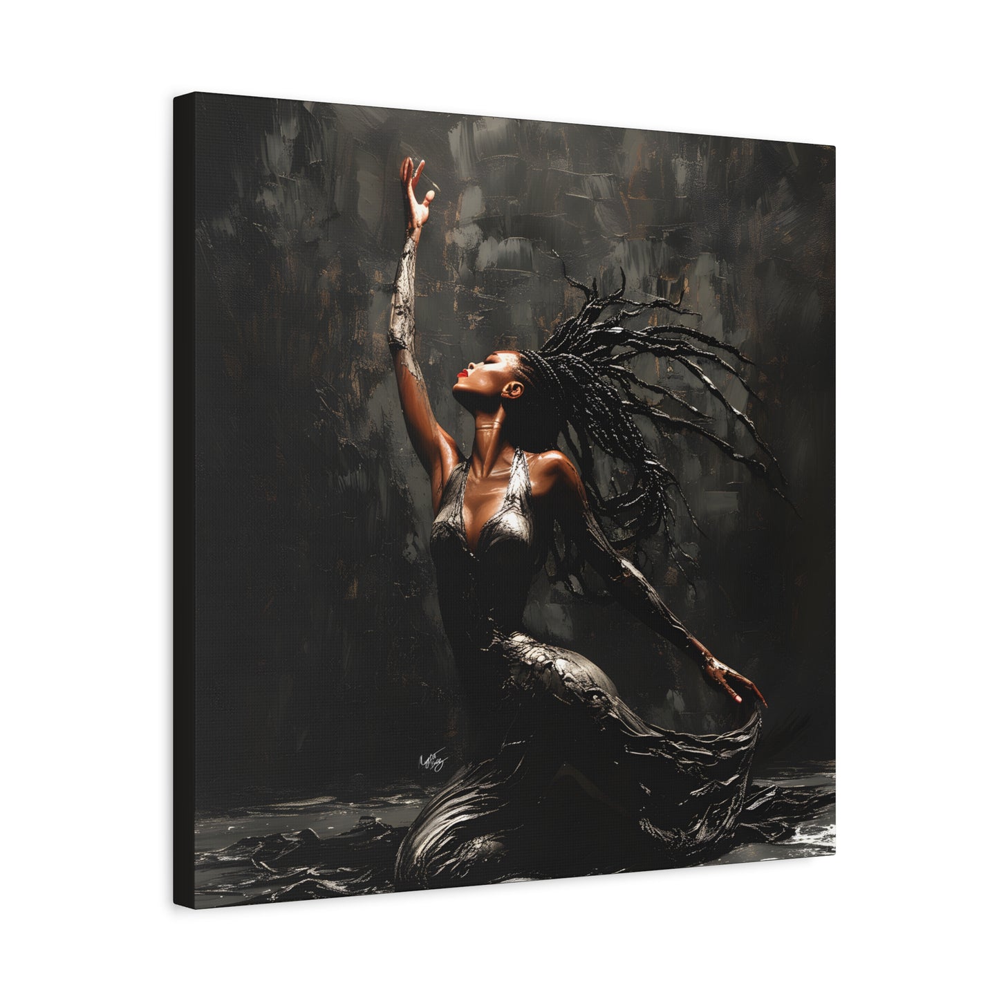 Dance In The Dark Afrocentric Black Woman Art Canvas Wall Print