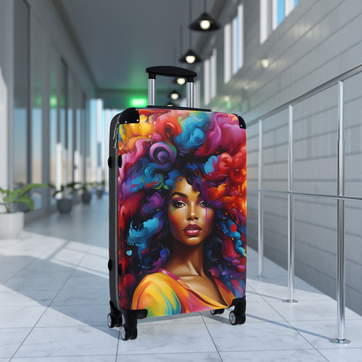 In Every Color I'm Beautiful Black Woman Art Hardshell Hardside Lockable Spinner Suitcase