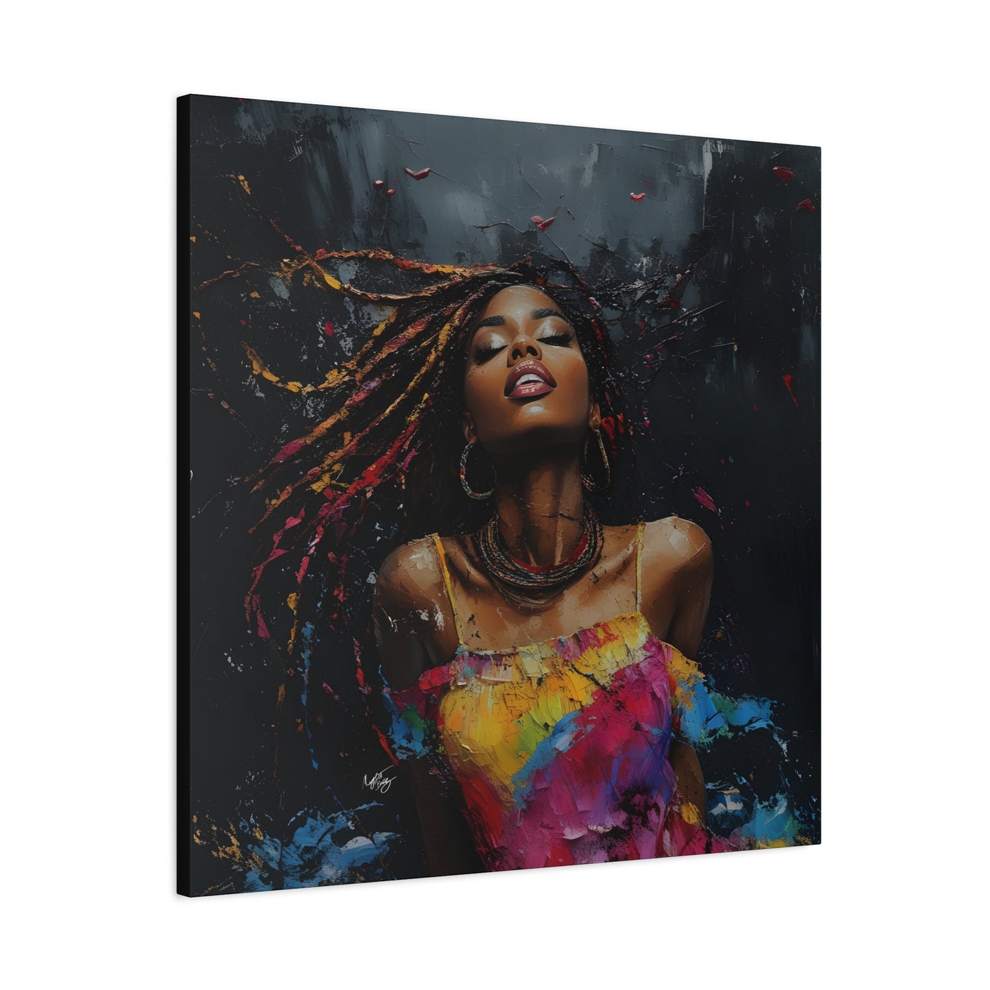 Euphoria Afrocentric Black Woman Abstract Art Canvas Wall Print - Xtreme Shopper