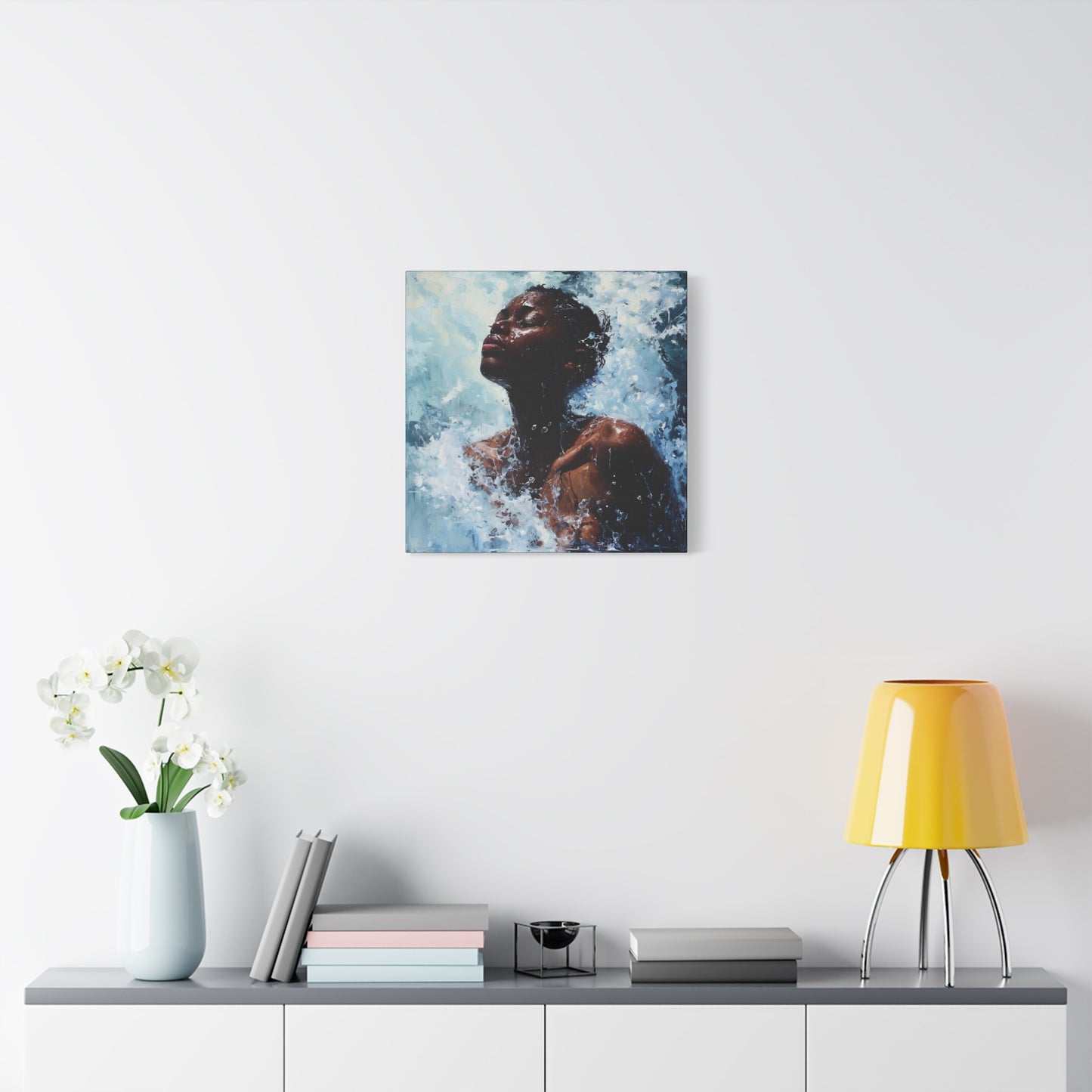 Refreshed Afrocentric Black Woman Art Canvas Wall Print