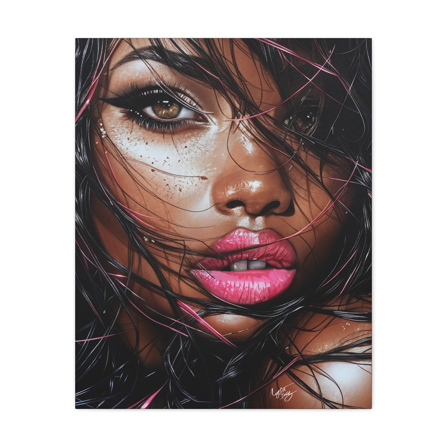 I'm Parched Afrocentric Black Woman Art Canvas Wall Print