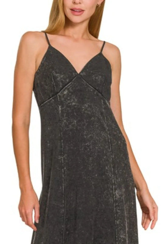 Zenana Tencel Mineral Washed Maxi Dress - Xtreme Shopper