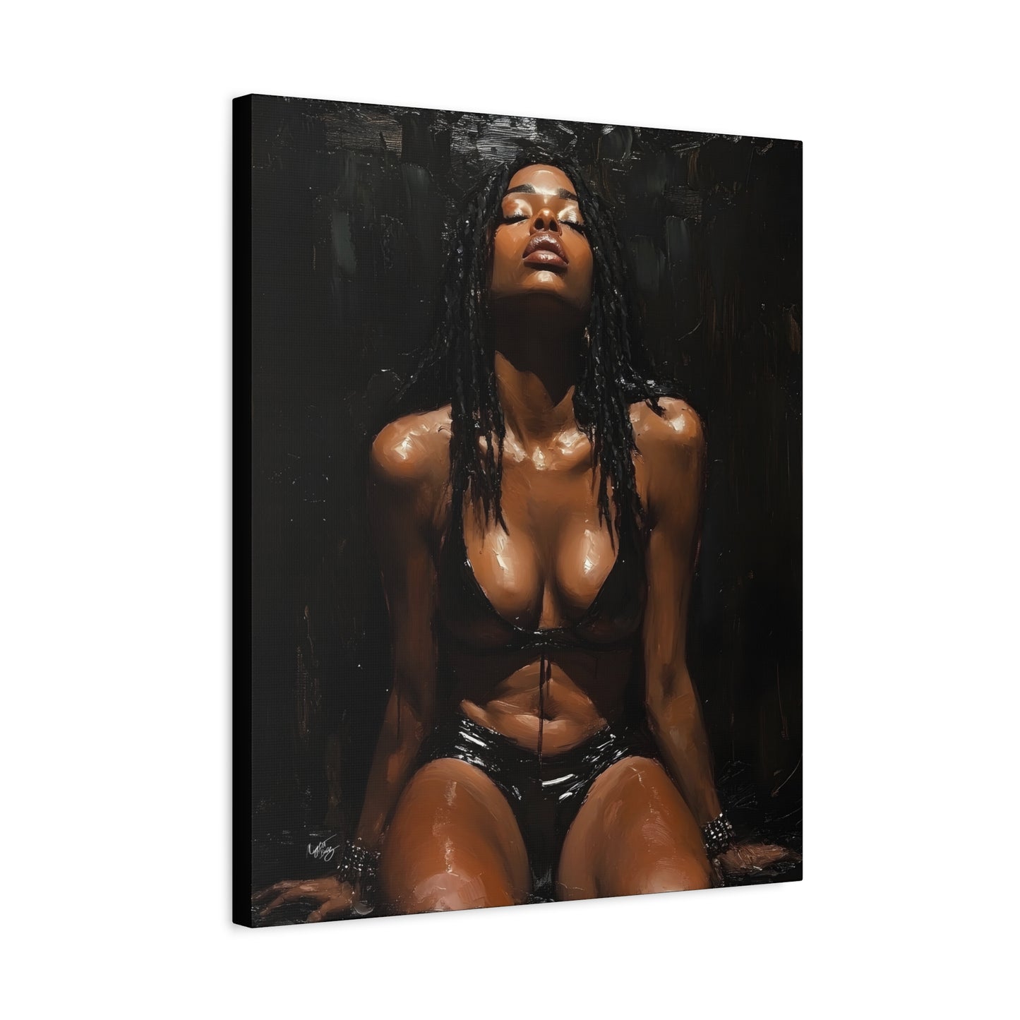 At The End Of The Day Afrocentric Black Woman Art Canvas Wall Print