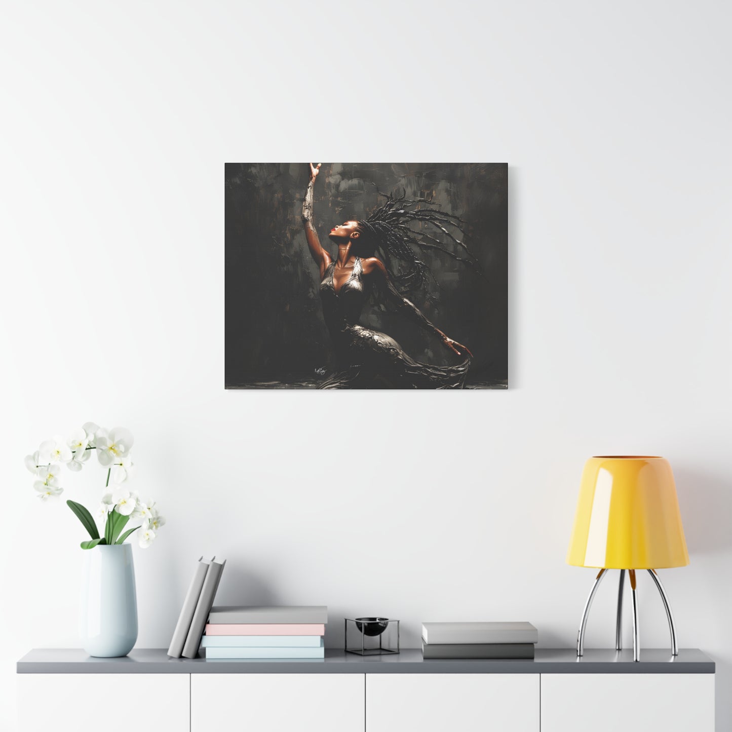 Dance In The Dark Afrocentric Black Woman Art Canvas Wall Print