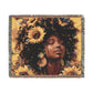 Daisies Everywhere Afrocentric Black Woman Abstract Art Woven Throw Blanket
