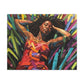 Be At Peace Black Woman Abstract Art Canvas Wall Print