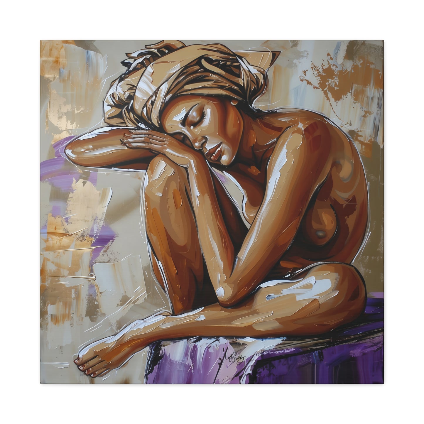 Home Alone Black Woman Art Canvas Wall Print