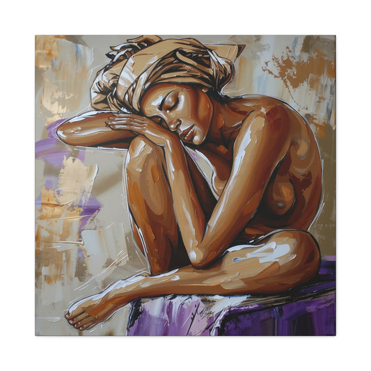 Home Alone Black Woman Art Canvas Wall Print