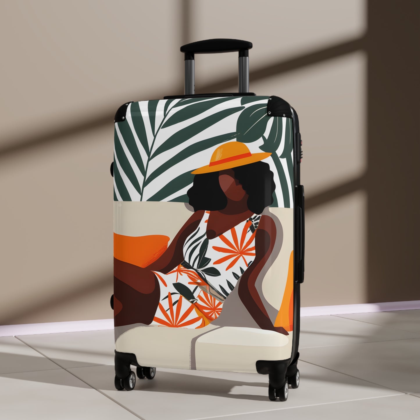 Relaxing In Abstract Black Art Hardshell Hardside Lockable Spinner Suitcase Luggage
