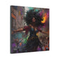 Flee To Freedom Afrocentric Abstract Black Woman Fantasy Alternative History Art Canvas Wall Print