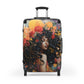 Universe Of Flowers Black Art Hardshell Hardside Lockable Spinner Suitcase Luggage
