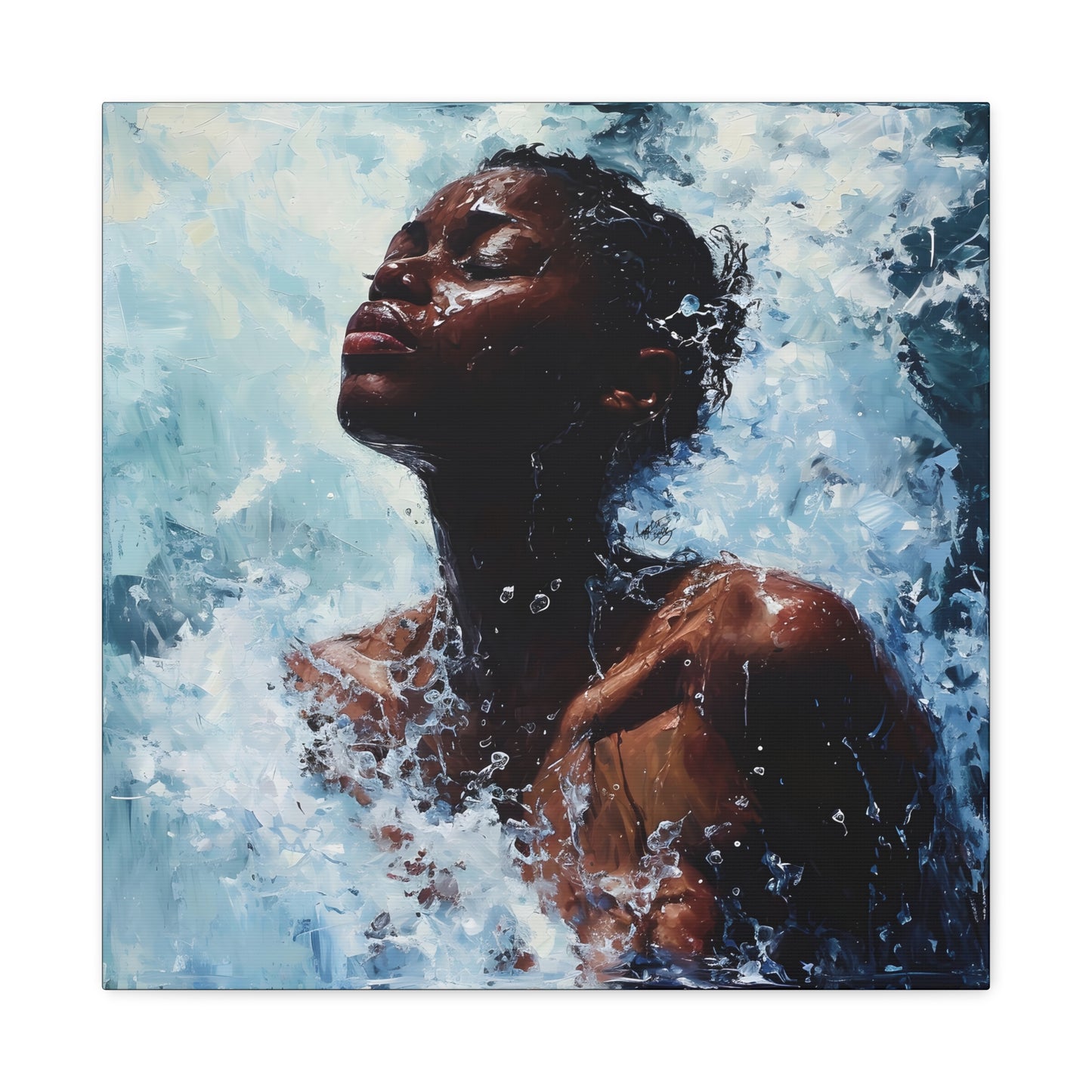 Refreshed Afrocentric Black Woman Art Canvas Wall Print