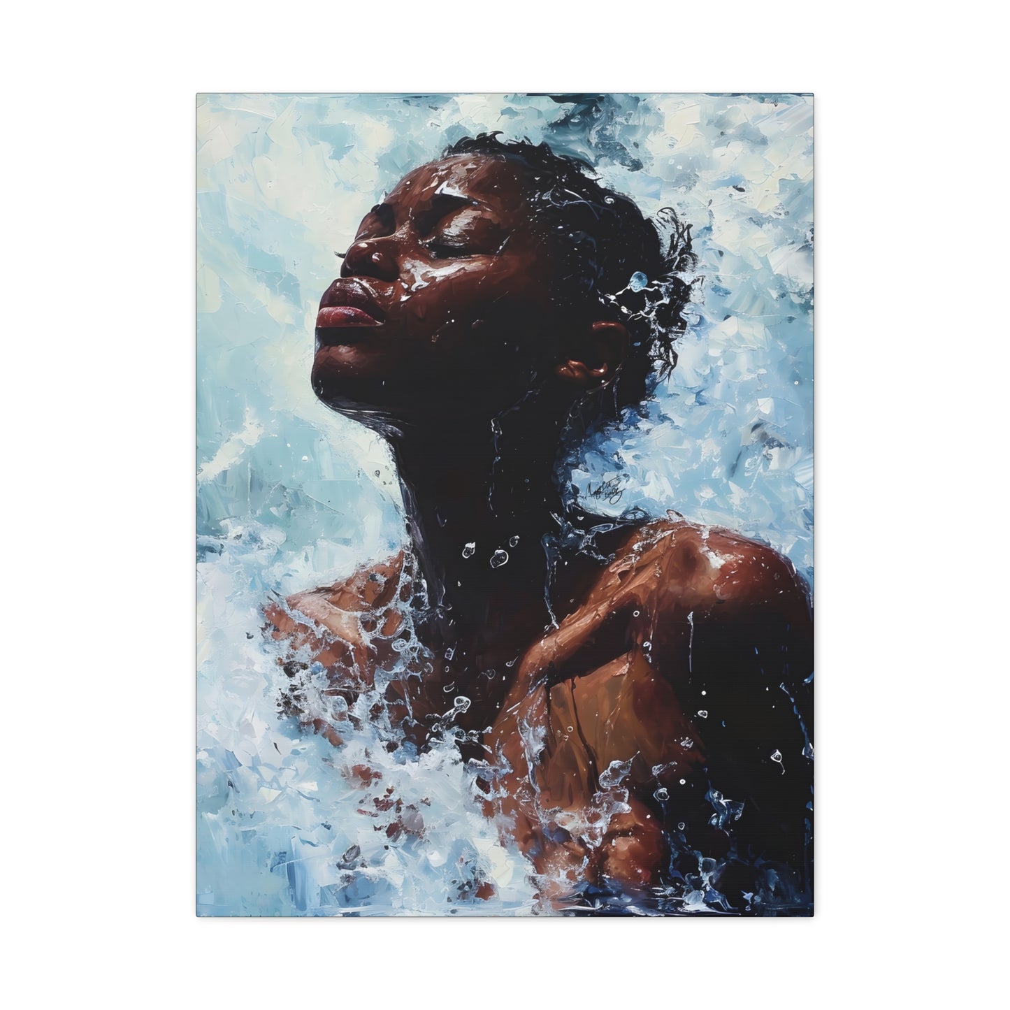 Refreshed Afrocentric Black Woman Art Canvas Wall Print