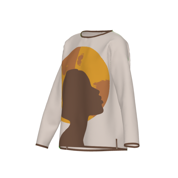 The Balance Afrocentric Black Woman Print Crewneck Women's Sweater