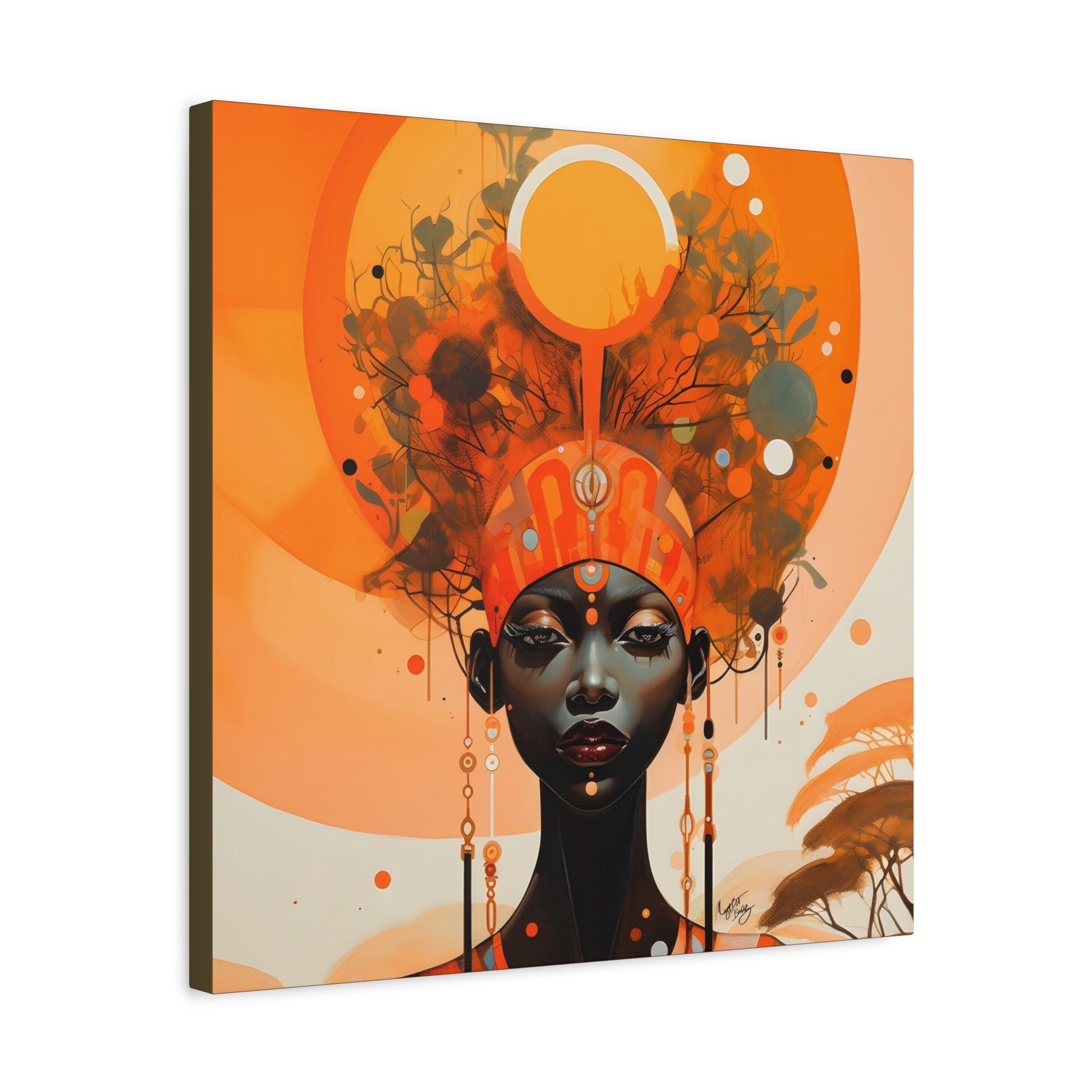 Beautiful Autumn Afternoon Black Woman Art Canvas Wall Print - Xtreme Shopper