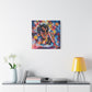 Flowers Blooming Everywhere Afrocentric Black Abstract Art Canvas Wall Print