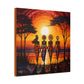 All Together Now Afrocentric Black Woman Abstract Art Canvas Wall Print