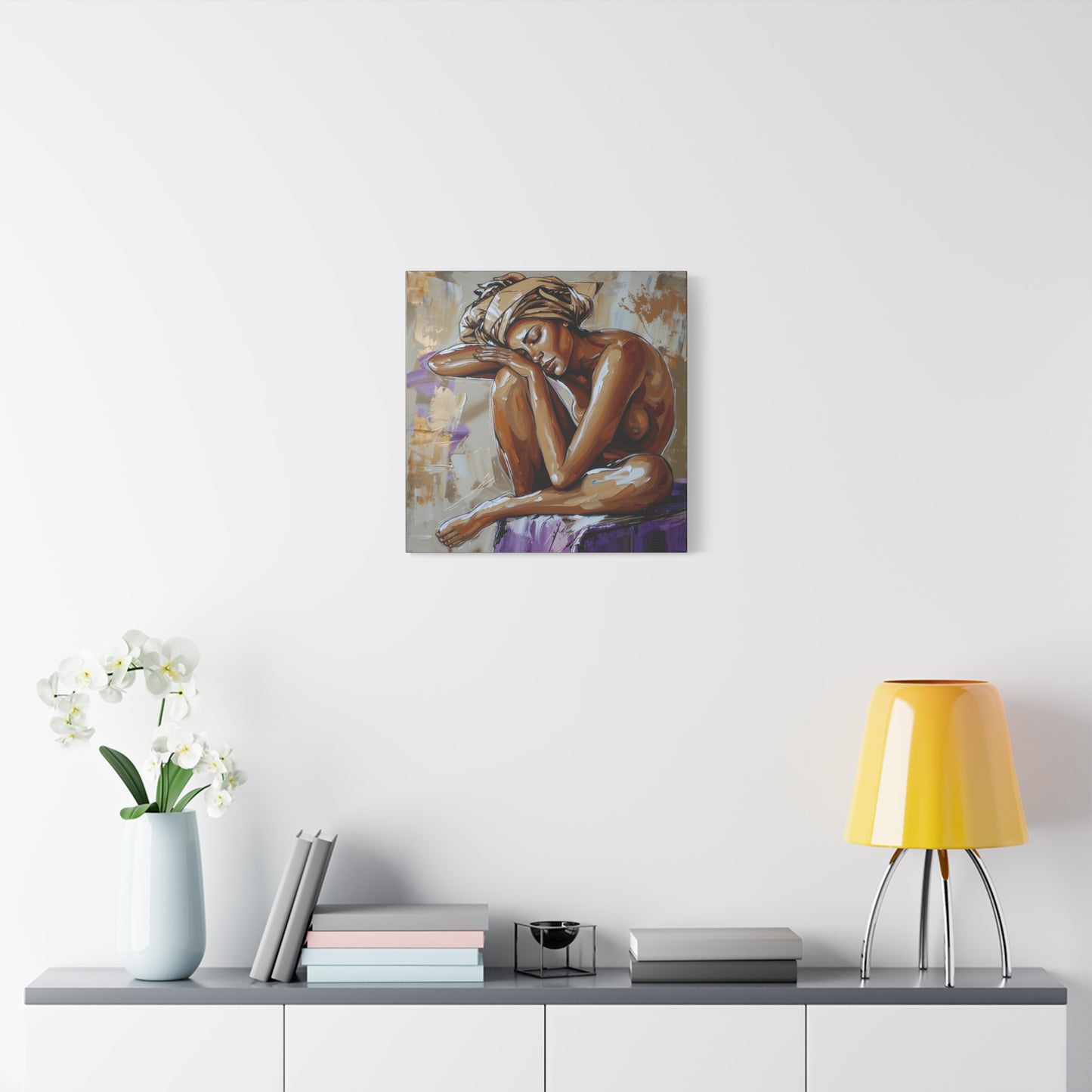 Home Alone Black Woman Art Canvas Wall Print