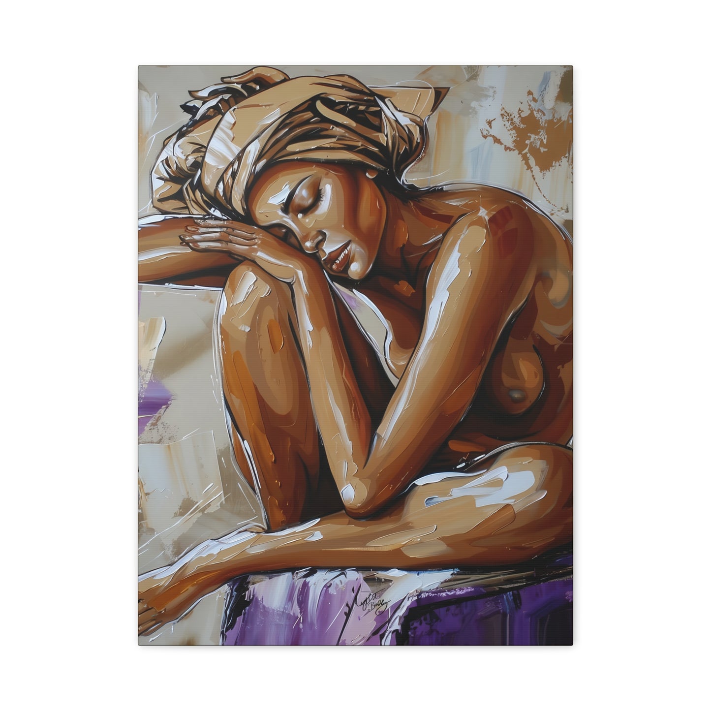 Home Alone Black Woman Art Canvas Wall Print