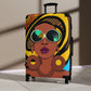Vacation Vibes Black Woman Art Hardshell Hardside Lockable Spinner Suitcase