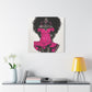 Pink Is My Color Black Woman Art Canvas Wall Print