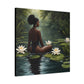 Meet Me By The Water Afrocentric Black Woman Fantasy Art Canvas Wall Print