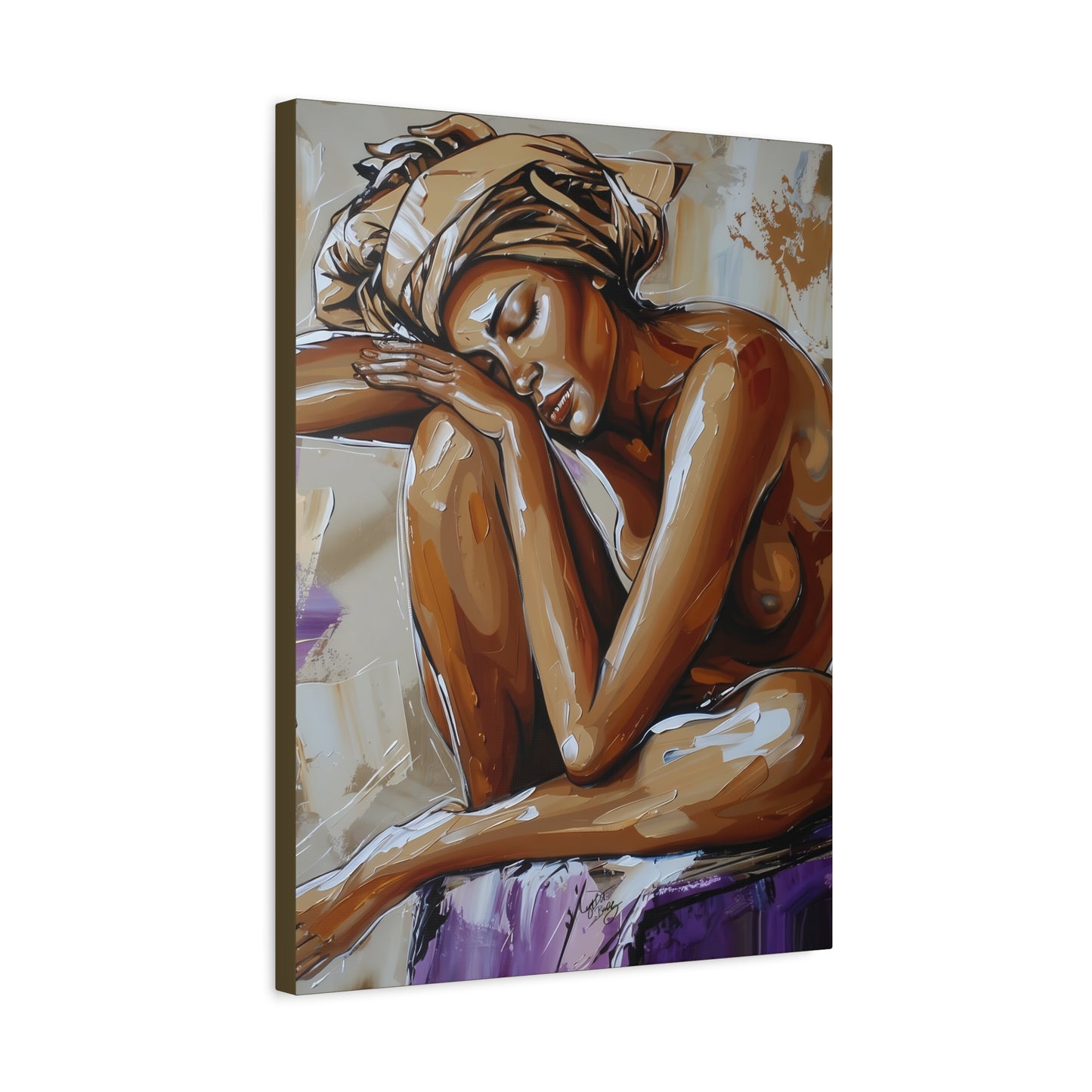 Home Alone Black Woman Art Canvas Wall Print