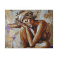 Home Alone Black Woman Art Canvas Wall Print