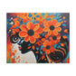 Flowery Thoughts Black Woman Art Canvas Wall Print