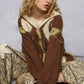 POL V-Neck Argyle Pattern Mohair Sweater with Contrast Exposed Stitch Detail - Xtreme Shopper