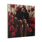 Like A Rose Black Woman Art Canvas Wall Print
