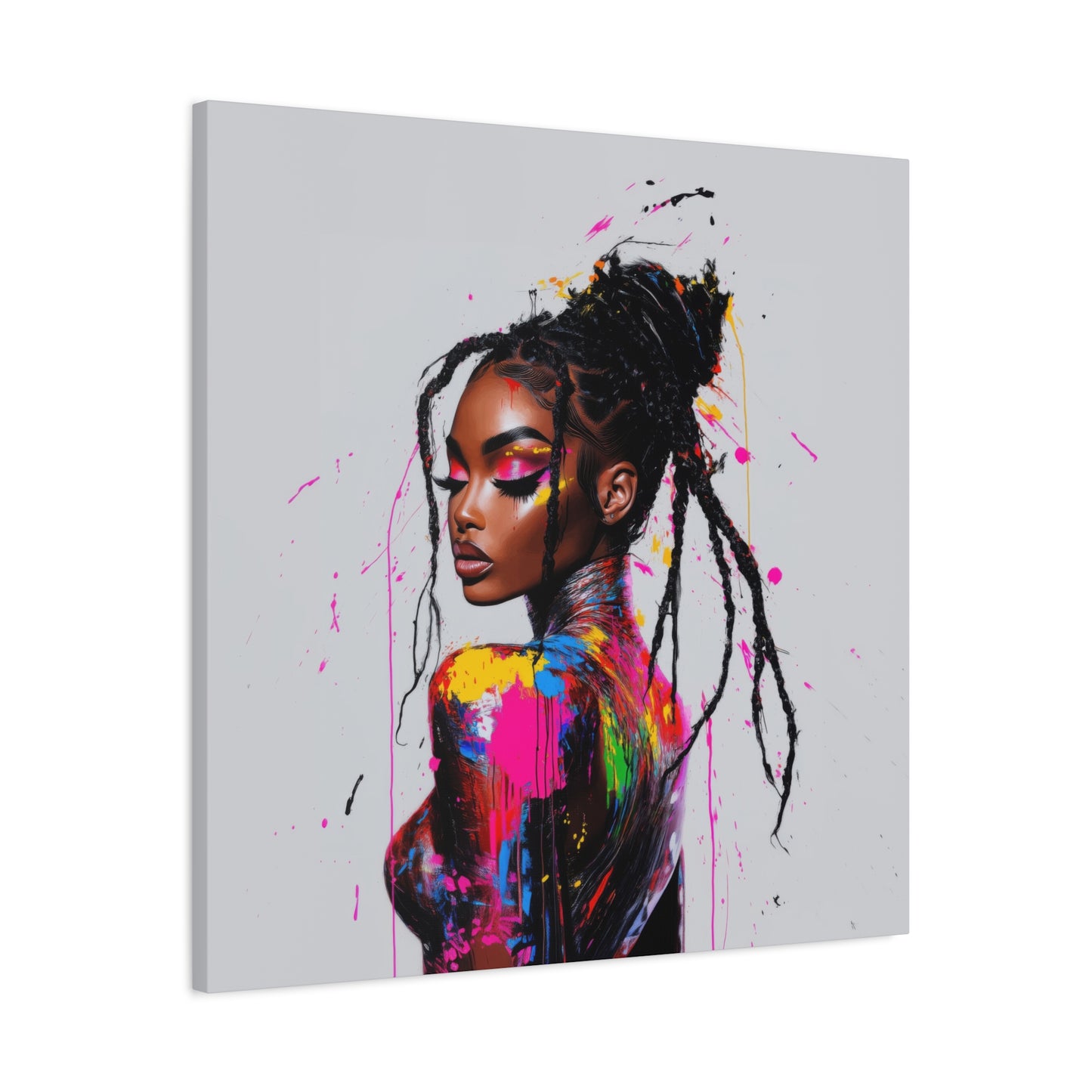 Confidence Afrocentric Black Woman Inspirational Spiritual Art Canvas Wall Print