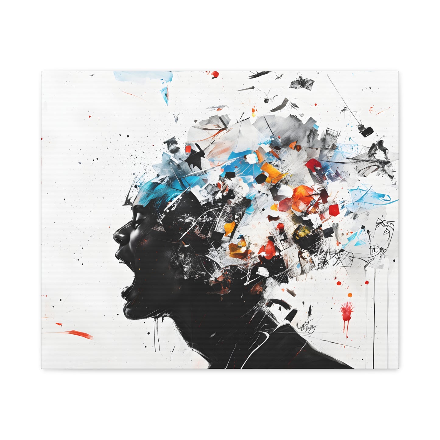Frustration Afrocentric Black Art Canvas Wall Print