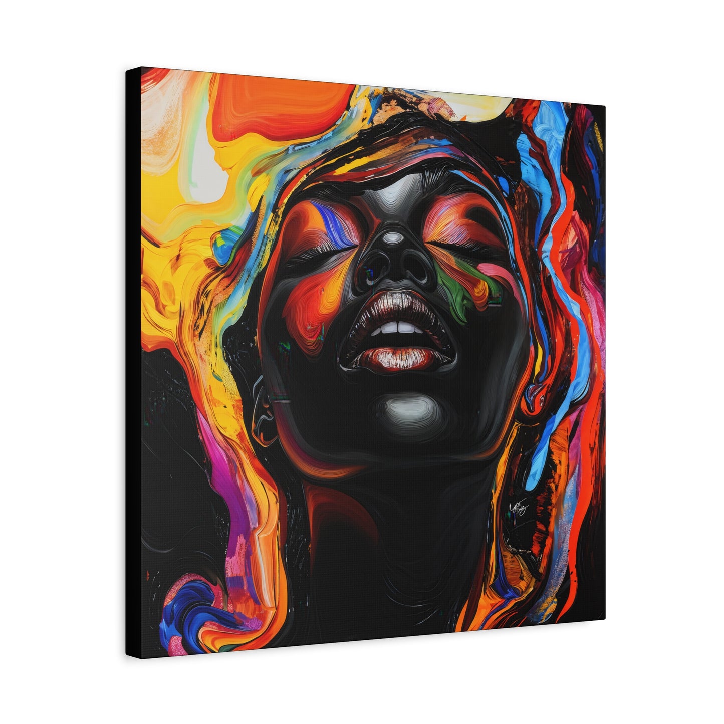 Yes Afrocentric Black Woman Art Canvas Wall Print