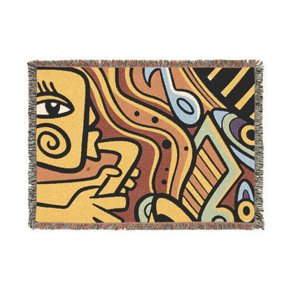 A Little Jazzy Abstract Art Woven Throw Blanket