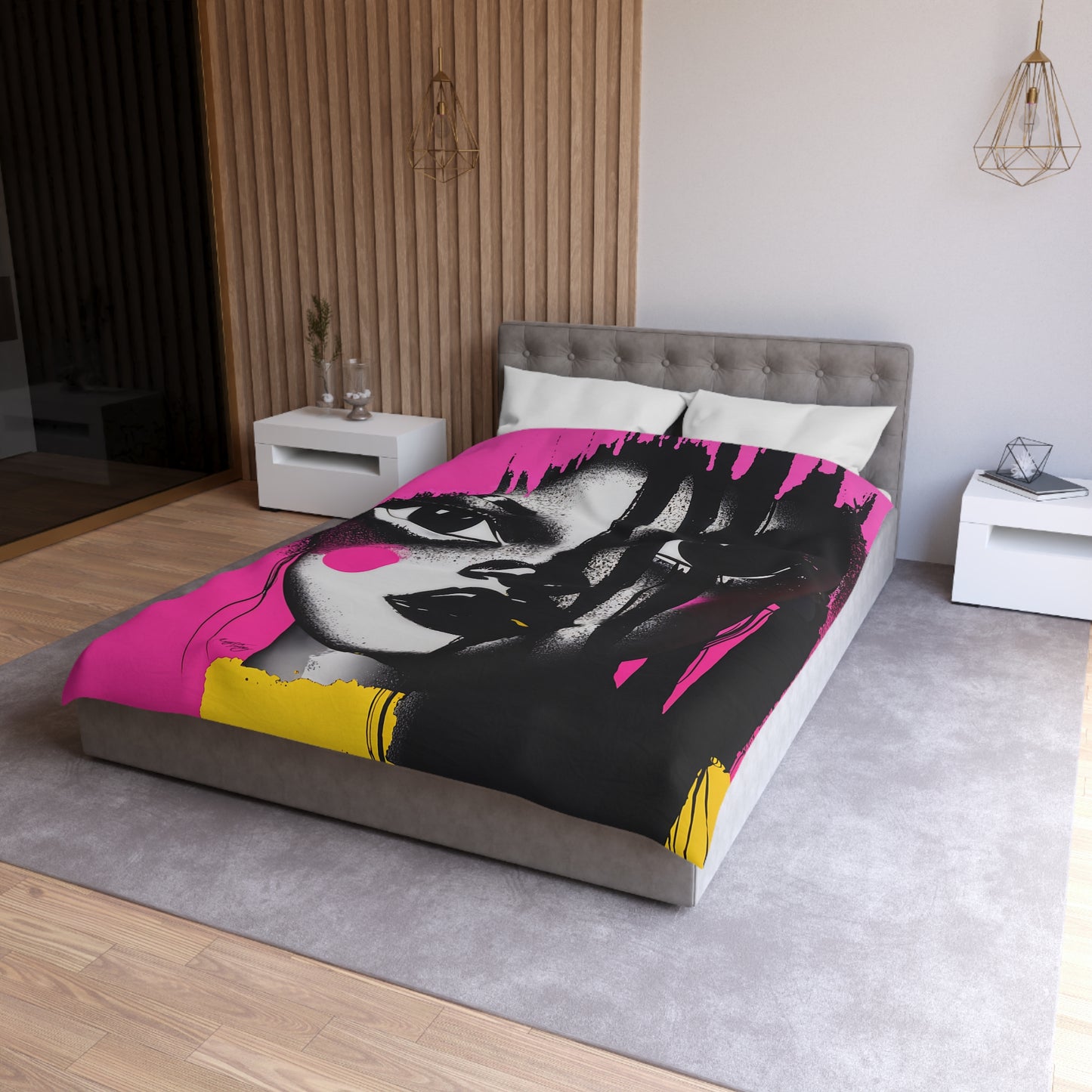Oversized Thoughts Abstract Black Art Microfiber Duvet Cover