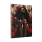 Like A Rose Black Woman Art Canvas Wall Print
