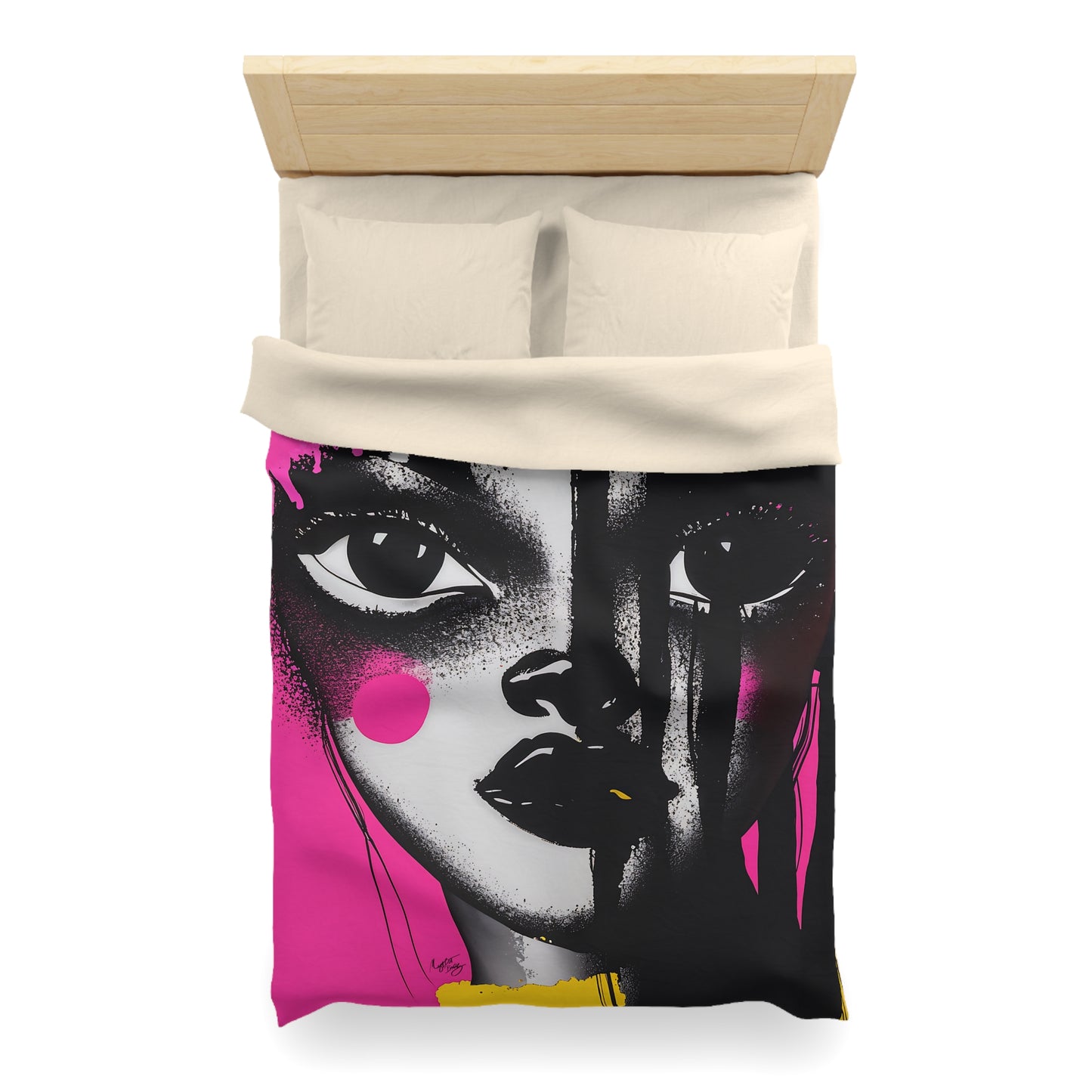 Oversized Thoughts Abstract Black Art Microfiber Duvet Cover