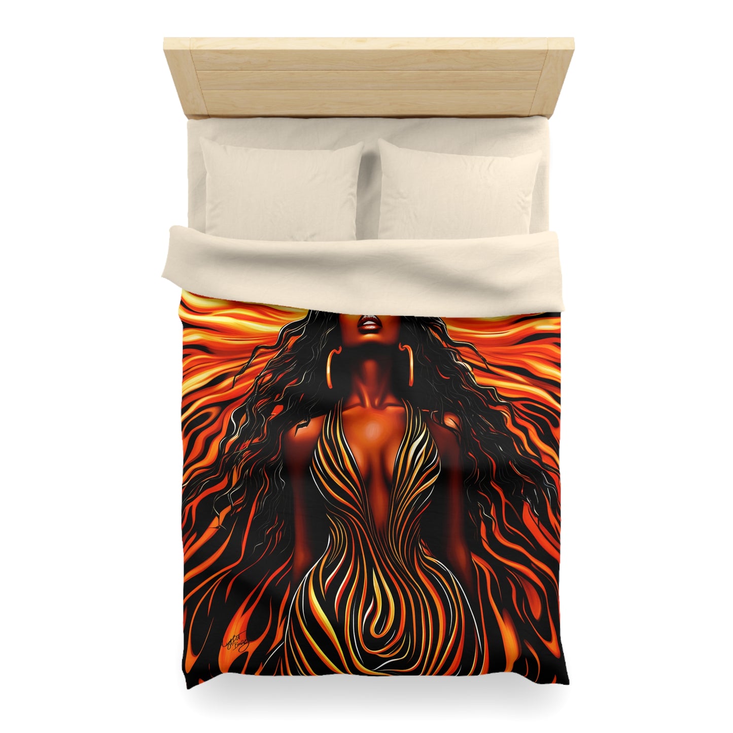 Beautiful Sunrising Black Woman Abstract Art Microfiber Duvet Cover