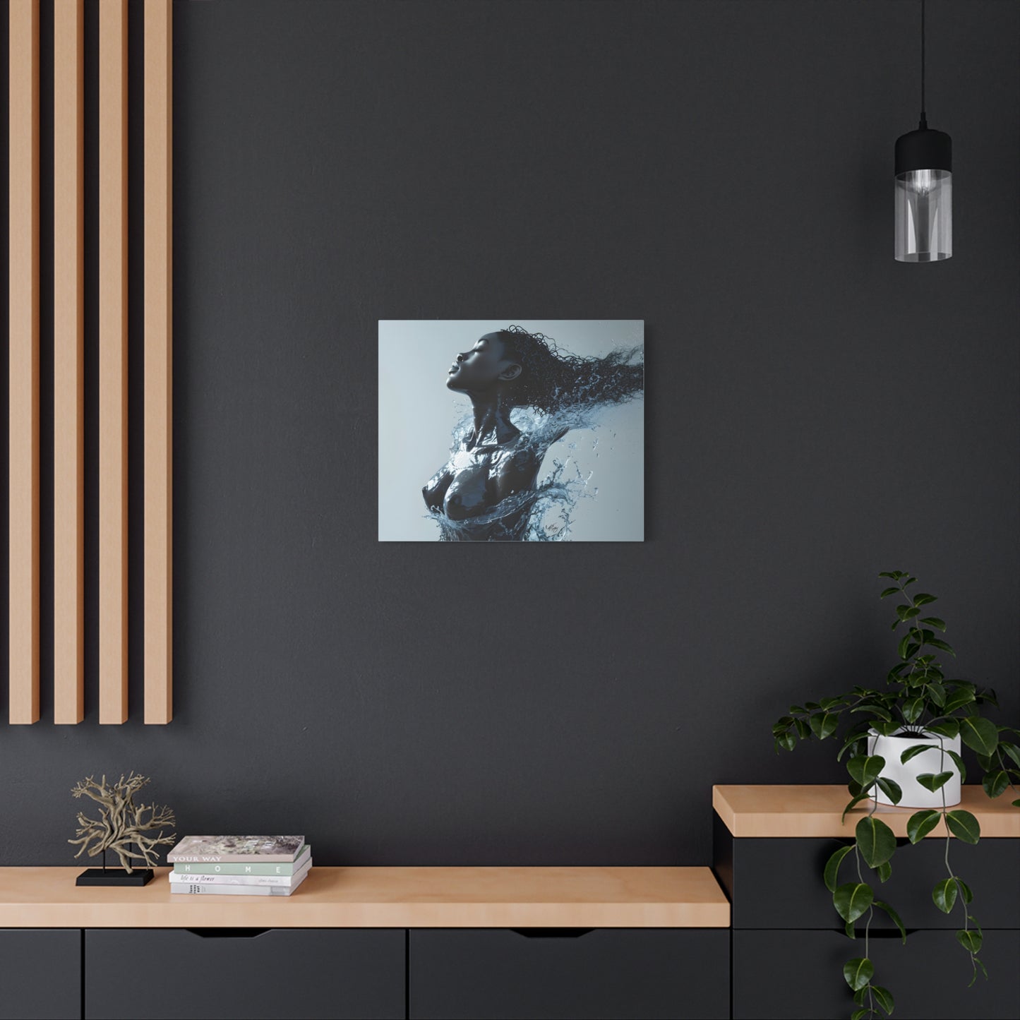 Moisturized and Unbothered Afrocentric Black Woman Art Canvas Wall Print