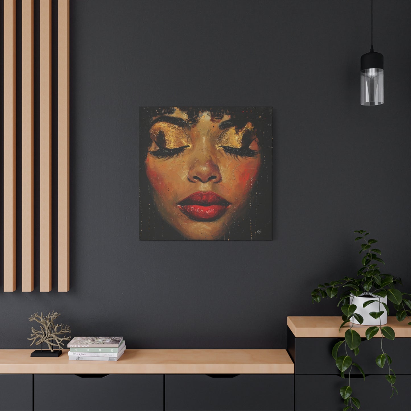 Just Meditate On It Black Woman Art Canvas Wall Print
